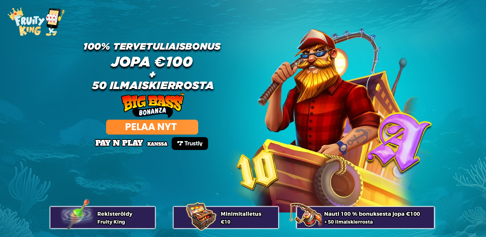 100% tervetuliaisbonus jopa 100€ + 50 ilmaiskierrosta